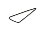 Black Triangle Charm, 12 Oxidized Black Brass Triangle Charms with Soft Edges (44x19x1mm) E177