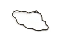 Black Cloud Charm, Oxidized Black Brass Cloud Wire Pendants With 1 Loop, Jewelry Supplies, Findings, Charms (51x30x1mm) E375