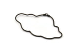 Black Cloud Charm, Oxidized Black Brass Cloud Wire Pendants With 1 Loop, Jewelry Supplies, Findings, Charms (51x30x1mm) E375