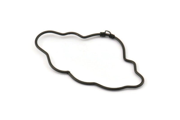 Black Cloud Charm, Oxidized Black Brass Cloud Wire Pendants With 1 Loop, Jewelry Supplies, Findings, Charms (51x30x1mm) E375