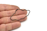 Black Cloud Charm, Oxidized Black Brass Cloud Wire Pendants With 1 Loop, Jewelry Supplies, Findings, Charms (51x30x1mm) E375