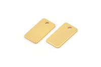Gold Rectangle Bar, 6 Gold Plated Brass Rectangle Stamping Blanks, Gold Blanks (15x8x0.80mm) A0806