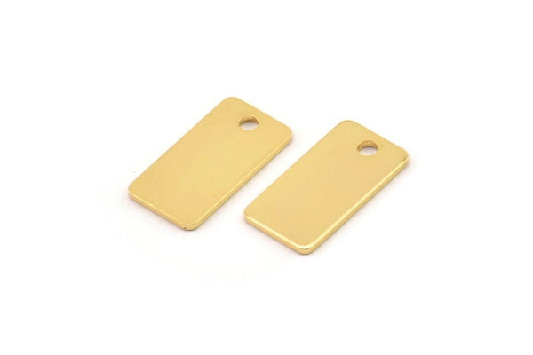 Gold Rectangle Bar, 6 Gold Plated Brass Rectangle Stamping Blanks, Gold Blanks (15x8x0.80mm) A0806