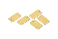 Gold Rectangle Bar, 6 Gold Plated Brass Rectangle Stamping Blanks, Gold Blanks (15x8x0.80mm) A0806
