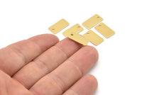 Gold Rectangle Bar, 6 Gold Plated Brass Rectangle Stamping Blanks, Gold Blanks (15x8x0.80mm) A0806