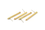 Brass Stick Earring, 8 Raw Brass Stick Stud Earrings With 1 Hole (2x30mm) BS 1751 A2945