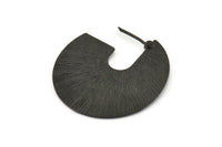 Black Earring Findings, 2 Textured Oxidized Black Brass Pizza Slice Earrings, Findings (35x35x0.70mm) E256 H1181