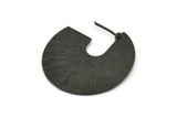 Black Earring Findings, 2 Textured Oxidized Black Brass Pizza Slice Earrings, Findings (35x35x0.70mm) E256 H1181