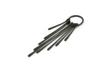 Black Fringed Earring, Oxidized Black Brass Hammered Fringed Trim Earring With 1 Loop, Pendants, Findings (82x18mm) E380 H0636