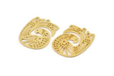 Gold Bird Charm, Gold Plated Brass Bird Charms With 1 Loop, Findings (33x26x1mm) N1476