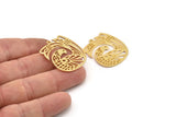 Gold Bird Charm, Gold Plated Brass Bird Charms With 1 Loop, Findings (33x26x1mm) N1476