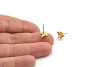 Brass Fly Earring, 8 Raw Brass Fly Stud Earrings, Bug Stud Earrings (11x9mm) N2580