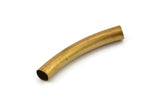Brass Tube Beads, 8 Raw Brass Curved Tubes, Brass Noodle Tubes (8x50mm) BS 1679