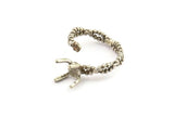 Silver Ring Settings, 2 Antique Silver Plated Brass Claw Rings, Adjustable Rings - Pad Size 6mm N2550 H1628