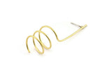 Brass Spiral Earring, 2 Raw Brass Spiral Shaped Stud Earrings (50mm) SY0347