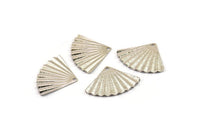 Silver Shell Charm, 12 Silver Tone Brass Sea Shell Charm With 1 Hole, Pendants, Earrings, Findings (14x20mm) D1535