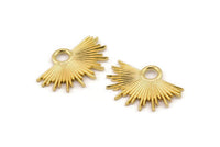 Gold Sun Charm, Gold Plated Brass Sunshine Charms, Pendants, Earrings, Findings  (31x21mm) N0784 H0837