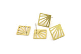 Earring Studs, 6 Raw Brass - Geometric Shaped Stud Earrings - Brass Earrings - Earrings (18x13x0.80mm) A5992