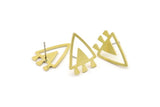 Earring Studs, 6 Raw Brass - Triangle Stud Earrings - Brass Earrings - Earrings (20x15x0.80mm) A6060