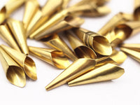 Cone Bead Caps, 25 Raw Brass Cone Bead Caps Findings (21x7mm) D0059