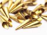 Cone Bead Caps, 25 Raw Brass Cone Bead Caps Findings (21x7mm) D0059