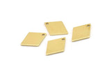 Brass Diamond Charm, 12 Raw Brass Diamond Charms With 1 Hole (17x12x1mm) A5780