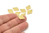 Brass Diamond Charm, 12 Raw Brass Diamond Charms With 1 Hole (17x12x1mm) A5780