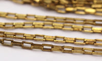 2mm Link Chain, 10 M. Rectangle Raw Brass Chain, Open Link (3.5x2mm) W117 Bs 1377