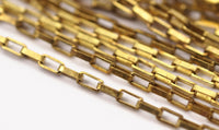 Link Chain, Rectangle Chain, 5 M. Rectangle Raw Brass Chain, Open Link (3.5x2mm) W117 Bs 1377