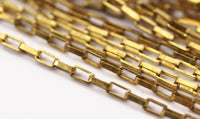 2mm Link Chain, 10 M. Rectangle Raw Brass Chain, Open Link (3.5x2mm) W117 Bs 1377