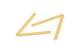 Gold V Connector, 4 Gold Plated Brass Geometric Charms (30x33x0.45mm) Y224