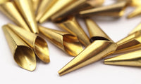 Cone Bead Caps, 25 Raw Brass Cone Bead Caps Findings (21x7mm) D0059