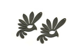 Black Bird Charm, 4 Oxidized Black Brass Phoenix Charms With 1 Hole, Findings (35x21x0.60mm) SMP0316 A2682 H0854