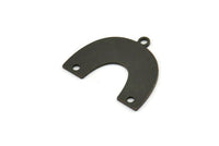 Black Charm, 8 Oxidized Black Brass, Black Pendants, U Shaped Charms, Black Semi Circle Charms With 3 Holes (20x16x0.60mm) A3222