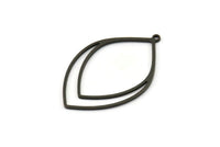 Siyah Damla Şeklinde Tılsım, 1 Halkalı 2 Oksitlenmiş Siyah Pirinç Damla Şeklinde Tılsım, Bulgular (36x23x0,80 mm) SMP0151 A6892