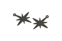 Siyah Kutup Yıldızı Tılsımı, 24 Oksitlenmiş Siyah Pirinç, Siyah Tılsımlar, 1 Döngülü Siyah Kutup Yıldızı Tılsımları (19x18x0,60 mm) A4108 H0335