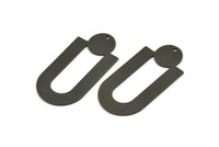 Black Charm, 2 Oxidized Black Brass, Black Pendants, Charm Pendants, Black U Shaped Charms With 1 Hole (43x22x0.80mm) A5651 H0200