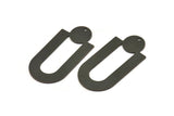 Black Charm, 2 Oxidized Black Brass, Black Pendants, Charm Pendants, Black U Shaped Charms With 1 Hole (43x22x0.80mm) A5651 H0200