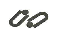 Black Charm, 2 Oxidized Black Brass, Black Pendants, Charm Pendants, Black U Shaped Charms With 1 Hole (43x22x0.80mm) A5651 H0200