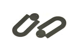 Black Charm, 2 Oxidized Black Brass, Black Pendants, Charm Pendants, Black U Shaped Charms With 1 Hole (43x22x0.80mm) A5651 H0200