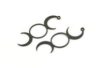 Siyah Ay Tılsımı, 1 Halkalı 6 Oksitlenmiş Siyah Pirinç Hilal Tılsımı, Bulgular (43x15x0,60 mm) A6289 H0203