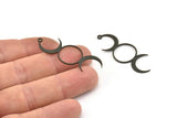 Siyah Ay Tılsımı, 1 Halkalı 6 Oksitlenmiş Siyah Pirinç Hilal Tılsımı, Bulgular (43x15x0,60 mm) A6289 H0203