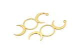 Gold Moon Charm, 4 Gold Plated Brass Crescent Moon Charms With 1 Loop, Findings (43x15x0.60mm) A6289 H0203