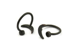 Black Ring Settings, 2 Oxidized Black Brass Moon And Planet Ring With 1 Stone Setting - Pad Size 4mm N0799 H0879