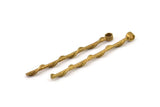 Brass Twisted Bar Pendant, 6 Raw Brass Textured Twisted Pendant with 1 Loop (55x2.2mm) N0293