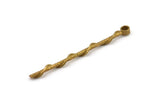 Brass Twisted Bar Pendant, 6 Raw Brass Textured Twisted Pendant with 1 Loop (55x2.2mm) N0293