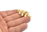 Brass Leaf Charm, Raw Brass Leaf Charms With 1 Loop, Leaf Earrings (46x23x0.60mm) SMP1525