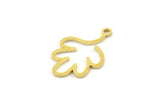 Brass Leaf Charm, Raw Brass Leaf Charms With 1 Loop, Leaf Earrings (22x15x0.80mm) SMP1522