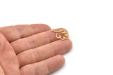 Brass Leaf Charm, Raw Brass Leaf Charms With 1 Loop, Leaf Earrings (22x15x0.80mm) SMP1522
