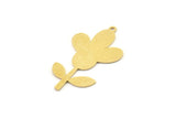Brass Flower Charm, Raw Brass Flower Charms With 1 Loop, Brass Earring Charms (34x10x0.60mm) SMP1536